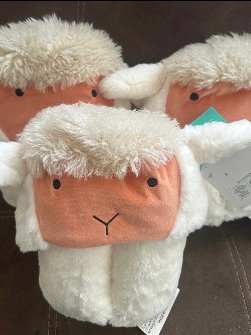 Pillowfort Cream and Peach Lamb Plush blanket